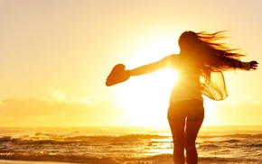 Sun, sea, girl, beach, model