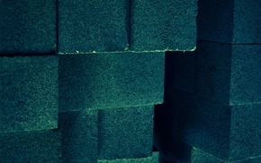 bricks, blue background