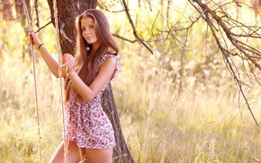 long hair, Jasmine D, nature, dark hair, brunette, girl