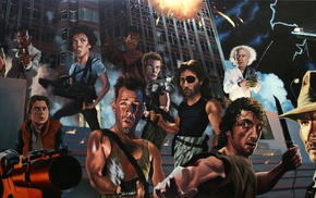 Indiana Jones, Back to the Future, Terminator, Rambo, Escape from New York, Die Hard
