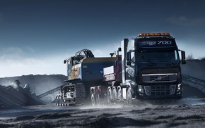 construction vehicles, Volvo, trucks