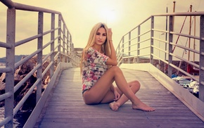 Mathilde, blonde, model, bridge, girl