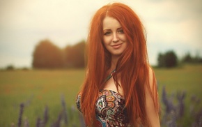 girl, redhead, model