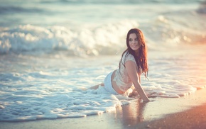 beach, see, through clothing, model, girl