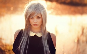 girl, blonde, model, face