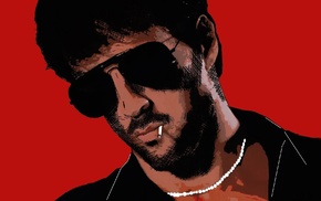 black and red, Cobra movie, glasses, men, Sylvester Stallone