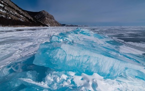 winter, nature, landscape, ice, lake