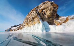 winter, landscape, lake, nature, ice