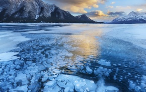 landscape, winter, ice, nature, lake