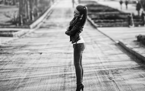 road, jeans, model, girl