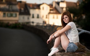 model, road, girl