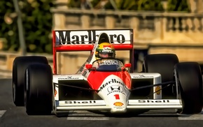 Formula 1, marlboro, McLaren F1, Ayrton Senna, racing, Monaco