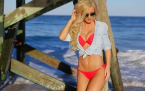 Aida Ridic, bikini, blonde, glasses, model, girl