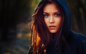 redhead, face, portrait, blue eyes, girl, model