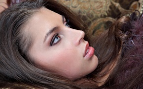 girl, face, Valentina Kolesnikova, green eyes, brunette, model