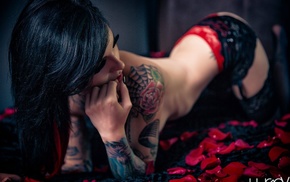 girl, model, tattoo