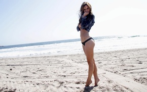 girl, sea, bikini, sand, model