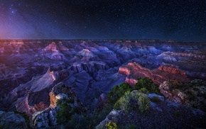 Grand Canyon, landscape, panoramas, long exposure, shrubs, nature