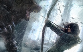 snow, Rise of the Tomb Raider, bow and arrow
