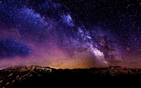 night, stars, starry night, comet, long exposure, landscape