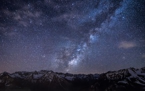 stars, long exposure, night, galaxy, starry night, landscape