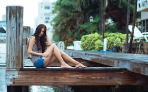 model, river, girl
