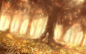 forest, trees, anime girls, fantasy art