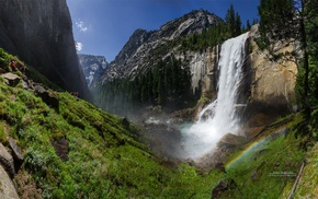 waterfall, nature, landscape