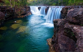 landscape, waterfall, nature