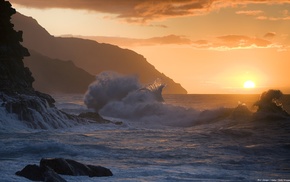 landscape, nature, waves, sea