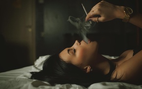 model, smoking, girl, Aleksandr Mavrin