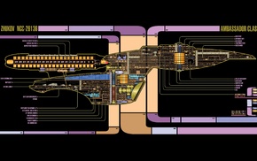 Star Trek, spaceship, LCARS, schematic