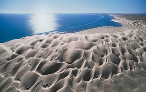 sand, nature, dune, Mexico, erosion, blue