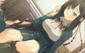 anime, Koi to Senkyo to Chocolate, green eyes, school uniform