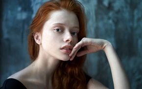 face, redhead, girl