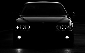 car, black cars, monochrome, BMW