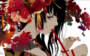 flowers, red, original characters