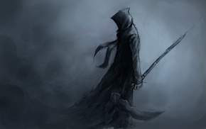 reaper, hoods, warrior, death, dark, sword