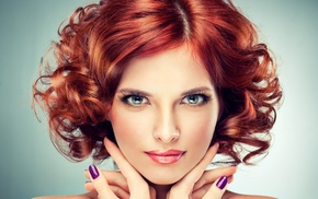 redhead, model, green eyes, portrait, girl, face