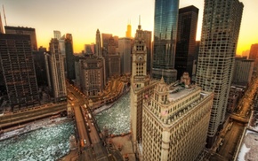 HDR, river, building, architecture