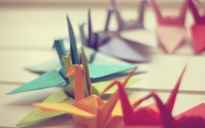 origami, paper cranes