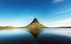 Kirkjufell, Iceland, lake, landscape, mountain