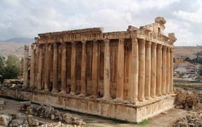 Lebanon, architecture, pillar, ruin, Baalbek