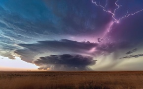 clouds, South Dakota, overcast, storm, nature, lightning