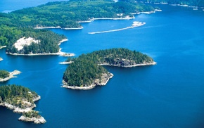 beach, nature, aerial view, British Columbia, sea, green