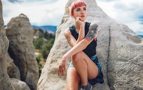 tattoo, girl, model, rock