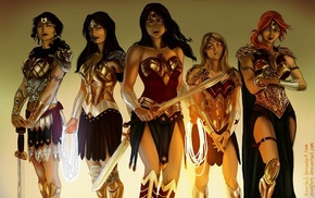 DC Comics, sword, artwork, Wonder Woman