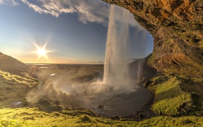 waterfall, nature, landscape