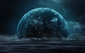 sea, planet, artwork, fantasy art