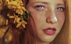 model, redhead, girl, face